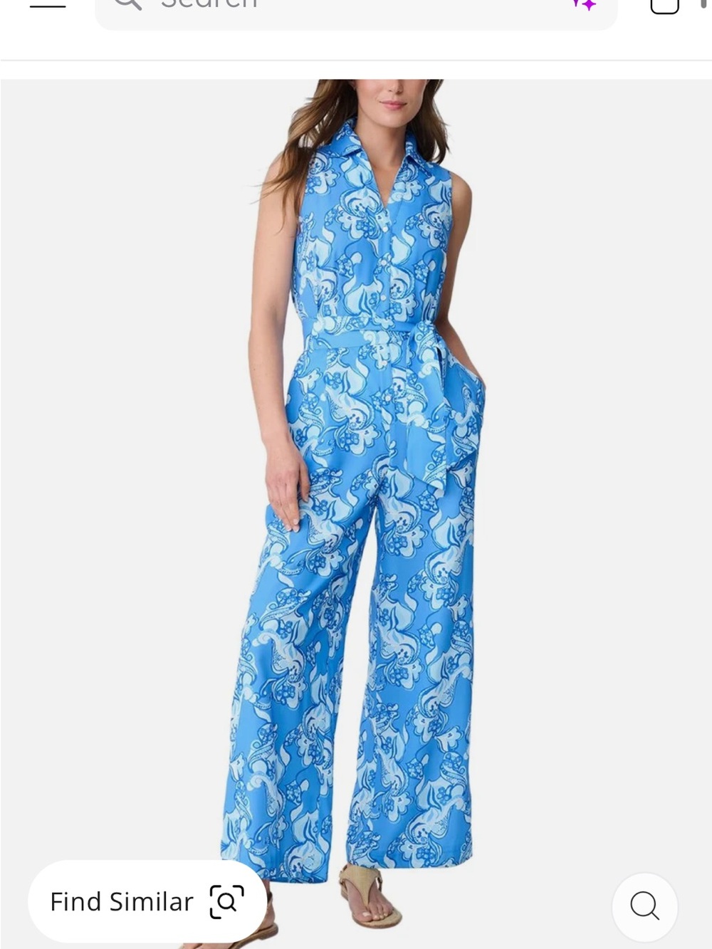 J. McLaughlin Nightingale Jumpsuit Blue Floral size Medium